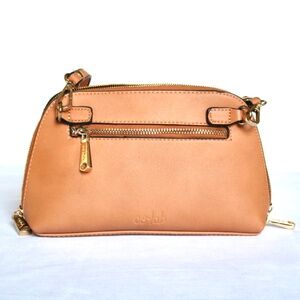 Colab Recycled Vegan Leather Purse Crossbody Wristlet Tan Convertible Spring